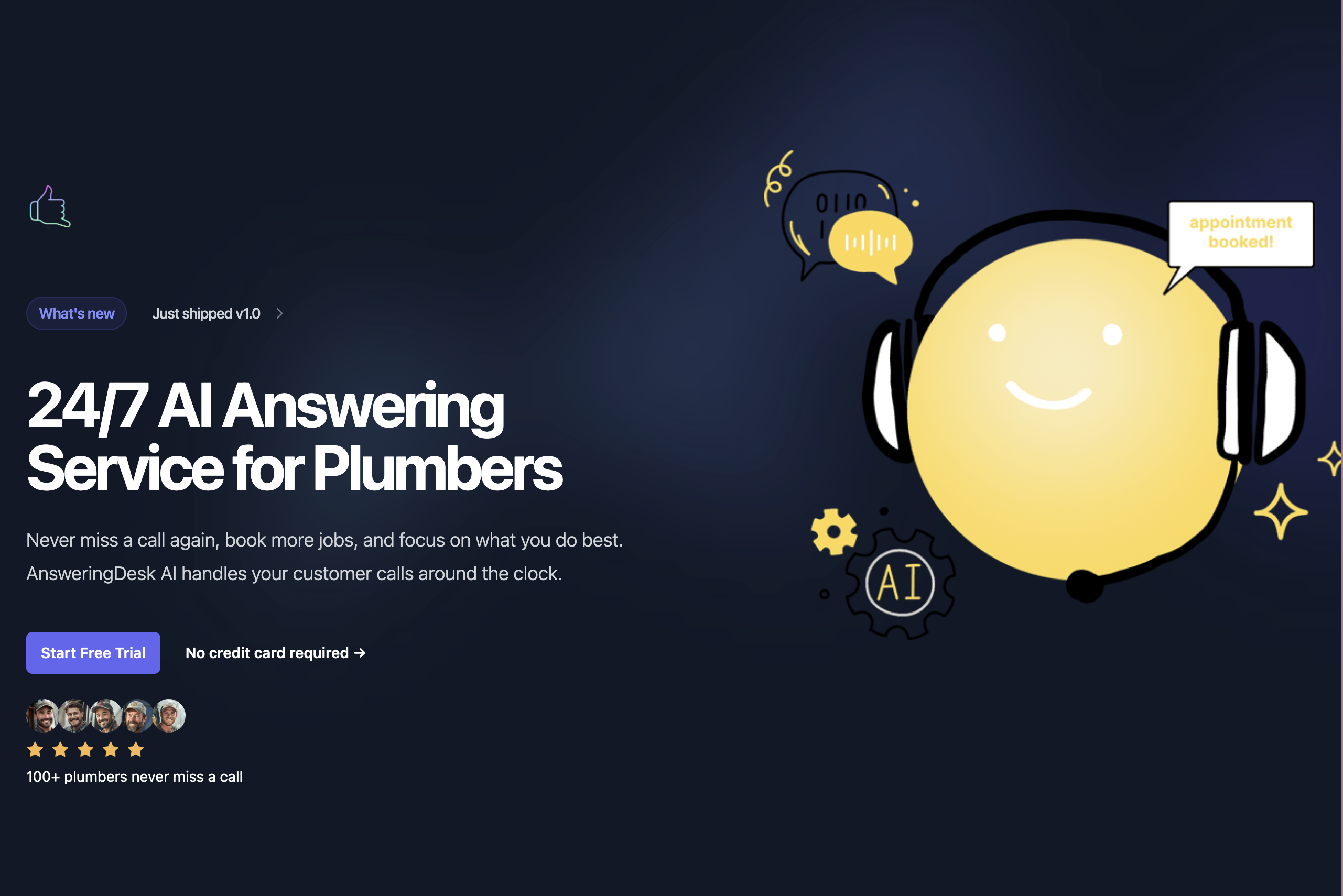 AnsweringDesk | AI-Powered 24/7 Answering Service for Plumbers